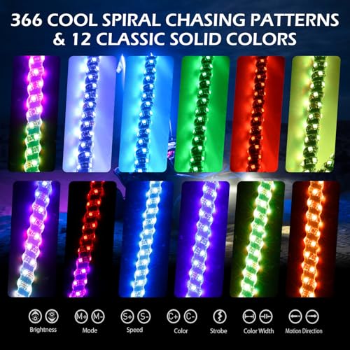 2PCS 3FT RGB LED Whip Light (3FT / （Pack of 2）)