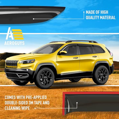 Extra Durable Window Deflectors Tape (For Jeep Cherokee 14-23 6pcs.)