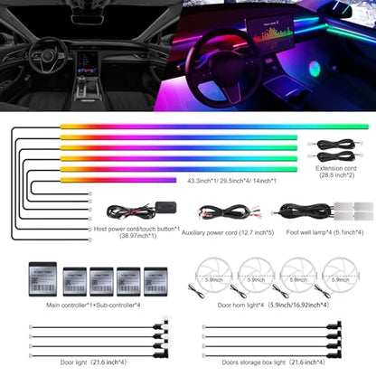 Dreamcolor Acrylic Interior Car LED Strip Light with Wireless APP (Dreamcolor 22 in 1)