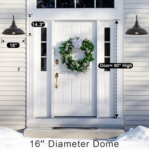 16 Inch Dome Barn Light for Porch (Matte Black / 16" Dome)