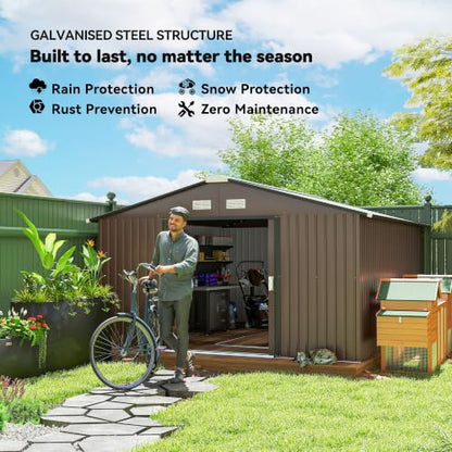11' x 13' Outdoor Storage Shed (Brown / 11' x 13')