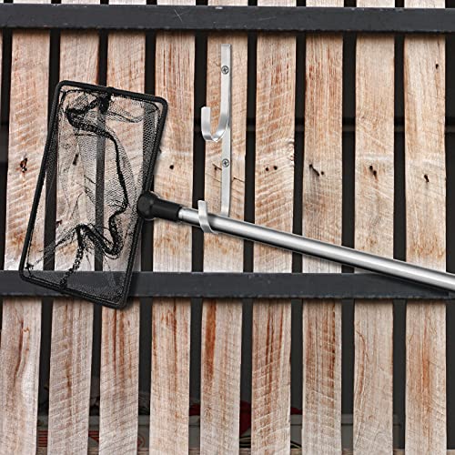 6 Pieces Pool Pole Hook Hanger Swimming Brackets Pool Hook (Silver)