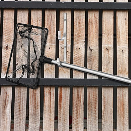 6 Pieces Pool Pole Hook Hanger Swimming Brackets Pool Hook (Silver)