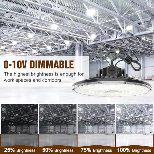 3 Pack 480V LED High Bay Light UL Listed UFO Light 300W 240W 200W Adjustable
