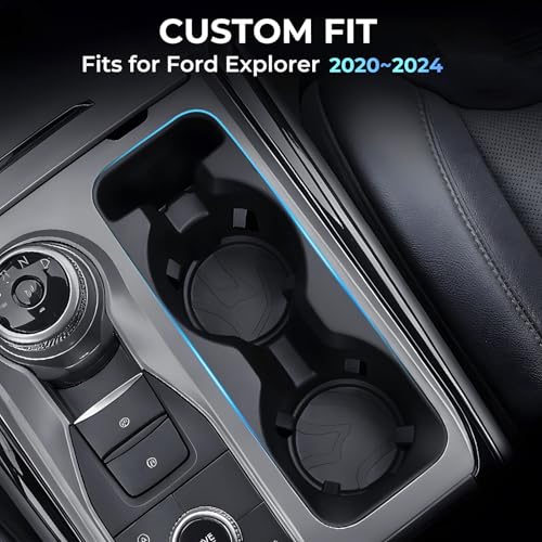 Center Console Cup Holder Inserts for Ford Explorer 2024 2023 2022 2021 2020 (Cup Holder for 2020-2024 Explorer)