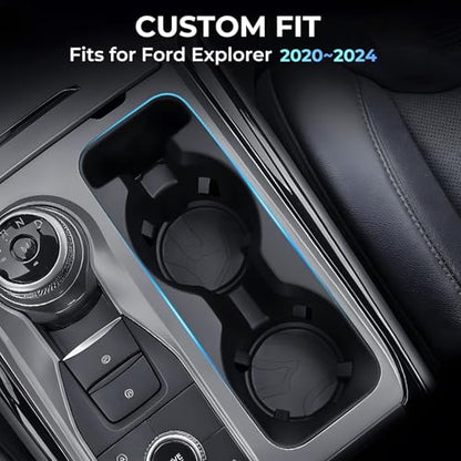 Center Console Cup Holder Inserts for Ford Explorer 2024 2023 2022 2021 2020 (Cup Holder for 2020-2024 Explorer)