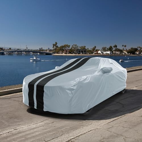 Car Cover Waterproof All Weather for 1984 (13. Century Wagon 1984-1996 / Gray / Black (Stripe))
