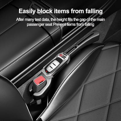 2PCS Car Seat Gap Filler Organizer with Phone Holder (Red)