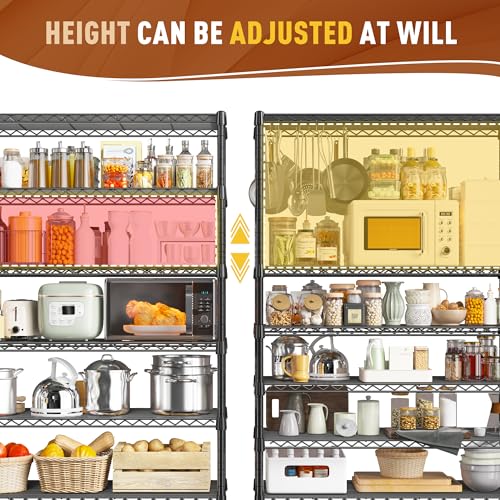 71" H 6 Tier Heavy Duty Wire Shelving (6 Tier-14"D x 29"W x 71"H)