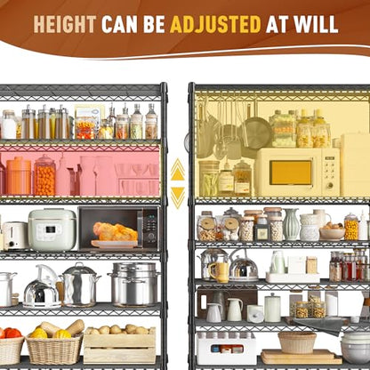 71" H 6 Tier Heavy Duty Wire Shelving (6 Tier-14"D x 29"W x 71"H)