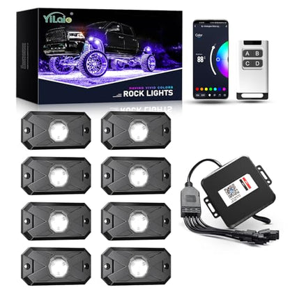 RGB LED Rock Lights Kit 8Pods with APP (8 Pods / RGB 3LED)