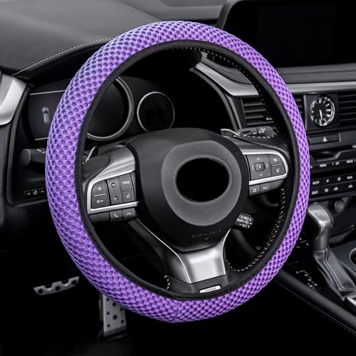 Elastic Stretch Steering Wheel Cover (Purple)