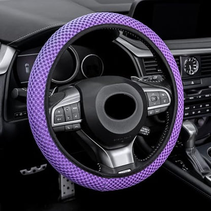 Elastic Stretch Steering Wheel Cover (Purple)