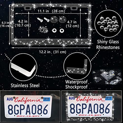 27 PCs Black Bling Car Accessories Set for Women (Black Diamond)