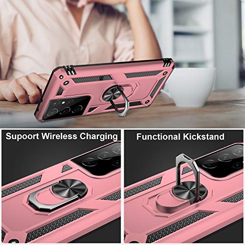 for Galaxy S21 Ultra Case (Galaxy S21 Ultra (Large 6.8") / Rose Gold)