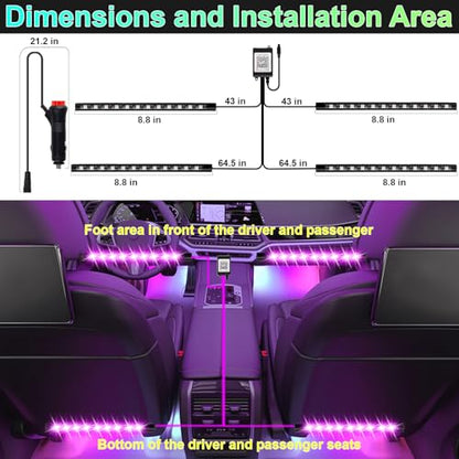 Car Interior Lights (Cigarette Lighter Adapter(48LED Beads))