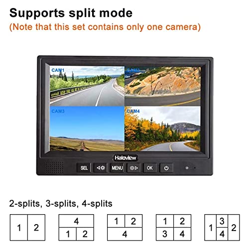 MC7108 Wireless RV Backup Camera System 7'' Monitor Built in DVR Rear View Camera with Infrared Night Vision and Wide Viewing Angle for Truck