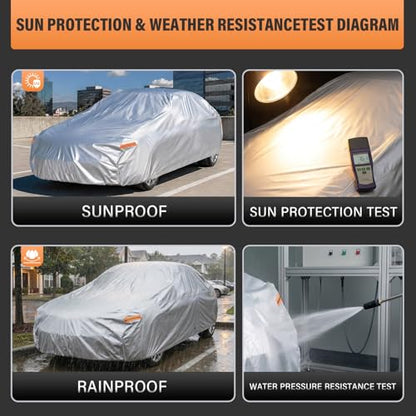 Coupe Car Cover Waterproof All Weather (Aluminum-Silver / 1 C3 Fit Coupe/Cabrio-Length (179" To 185"))