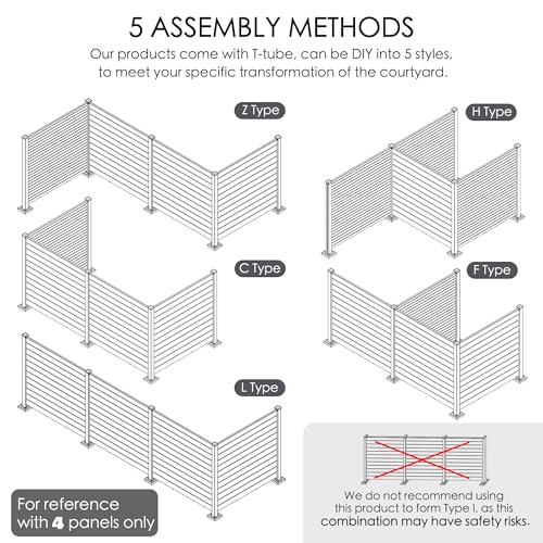 50" W x 48" H Outdoor Privacy Screen with Aluminum Posts (White/4Panels)