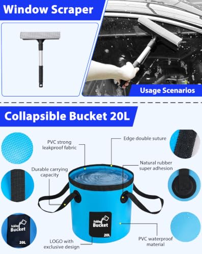 Car Detailing Kit with Foam Gun & Vacuum (Blue)