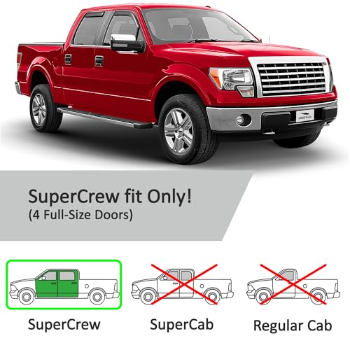 in Channel Extra Durable Rain Guards for Ford F150 2009 (2011-2014 Ford F150 SVT Raptor)
