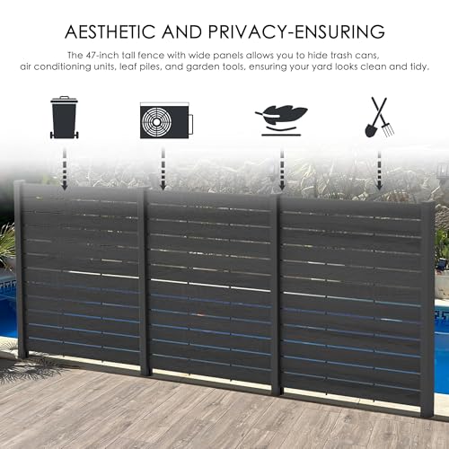 50" W x 48" H Privacy Screens Fence Panel Specifically for Hard Surfaces (3Panels/Hard Surfaces)