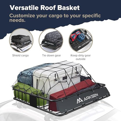 43" x 50" x 6" Extra Wide Roof Rack Basket (43" Cargo Rack)