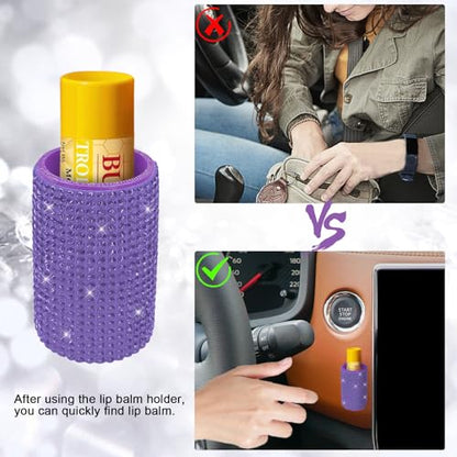 Upright Car Chapstick Holder (Purple)