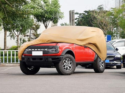Heavy Duty Car Cover Custom Fit for 2021 (Custom Fit Ford Bronco 4 Door / brown)
