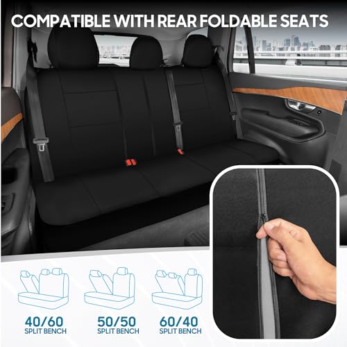 PolyPro Car Seat Covers Full Set in Solid Black (Solid Black)