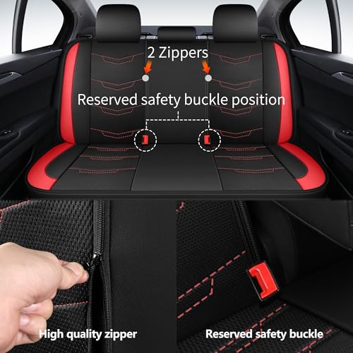 Car Seat Cover (N2 Black Red / Full Set)