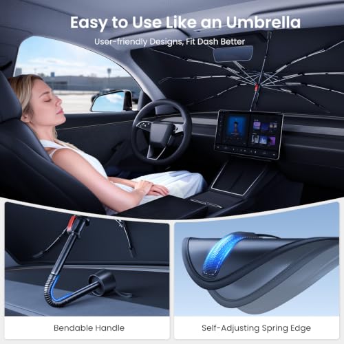 Windshield Sun Shade Umbrella for Tesla Model Y Juniper 2017 (Z4)