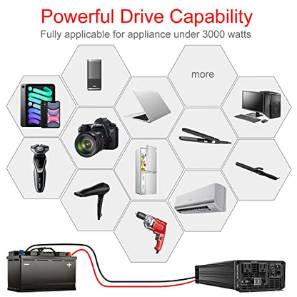 3000W Pure Sine Wave Inverter 72V DC to 120V AC Converter for Golf Cart (72V 3000W)
