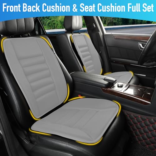 Car Seat Cushion with Back Support Pillow (Gray)