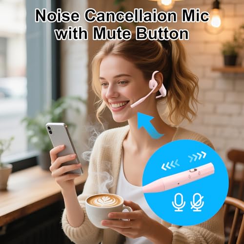 Open Ear Bluetooth Headphones (Pink)