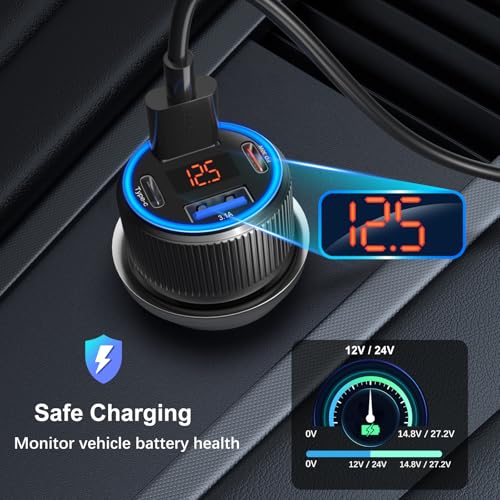 USB C Car Charger (Black / 1-Pack)