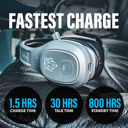 Storm Gray Wireless Trucker Bluetooth Headset with Mic (Gray / Storm)