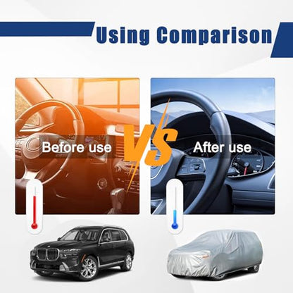 6 Layers Waterproof SUV Car Cover for BMW X7 2018 (LM-Silver / 8. Custom Fit BMW X7)