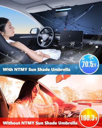 2026 Upgraded] Windshield Sun Shade Umbrella for Car (53 x 29 inches)