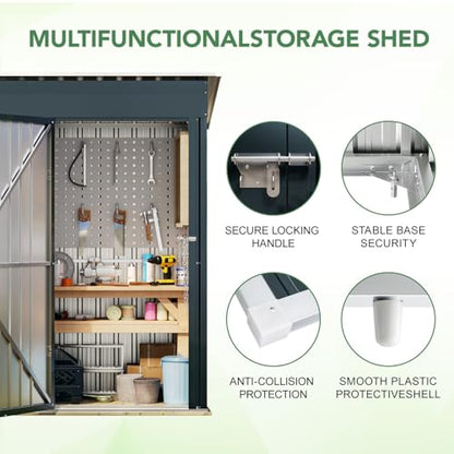 Vertical Outdoor Steel Storage Shed (5X3FT / NightBlue)