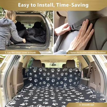 SUV Cargo Liner for Dogs (Paw / Large Extended (With Flaps) 93")