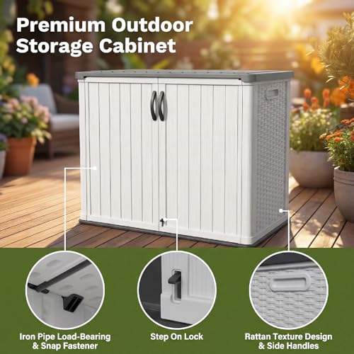 26 Cu.ft Plastic Outdoor Storage Cabinet (White / 26 Cu FT Cabinet)