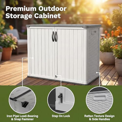 26 Cu.ft Plastic Outdoor Storage Cabinet (White / 26 Cu FT Cabinet)
