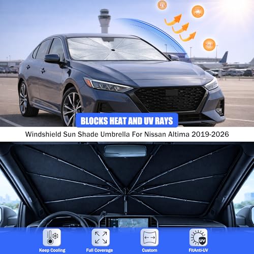Car Windshield Sun Shade Umbrella for Nissan Altima 2019 (For Nissan Altima 2019-2026)
