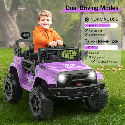 12V Kids Electric Ride On Truck Car w (Purple)