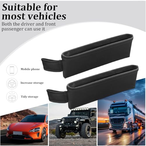 2PCS Car Seat Gap Filler Organizer (Black)
