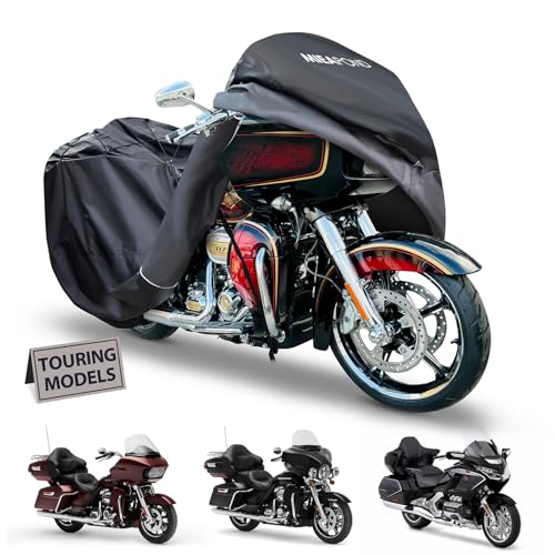 Motorcycle Cover for Harley Davidson Touring Waterproof Heavy Duty (110"-Touring Ultra)