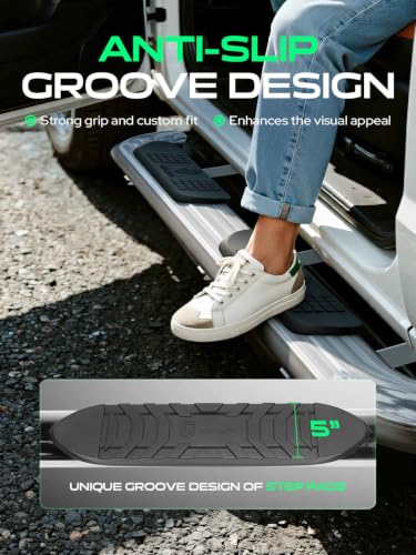 5 Inch Running Boards for Chevy & GMC (Crew Cab/6.5FT Bed / Stainless Steel)