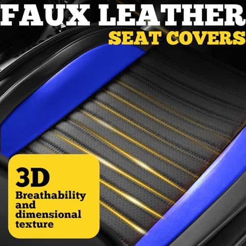 Front Car Seat Covers (Black+Blue / Front)