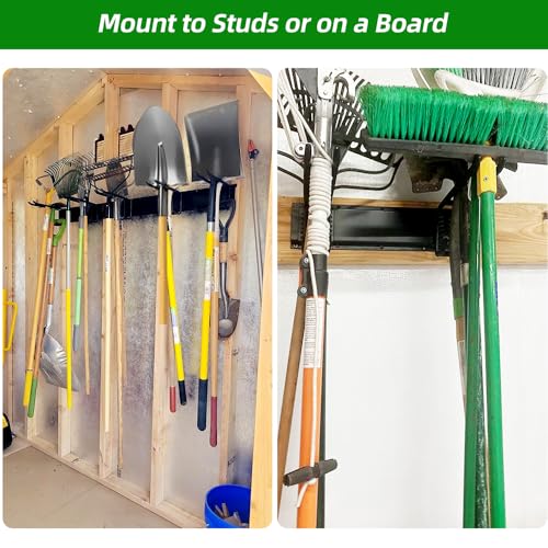 48 in Garage Tool Organizer Wall Mount (48 inch Double-Layer 6-Hook)